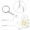 Keychains 30/24 PCs acrílico discos transparentes e cadeias -chave Definir chaveiro redondo em branco para projetos de bricolage Fred22