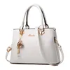Kvinnor väska Vintage handväska Casual Tote Fashion Messenger Bags Shoulder Top-Handle Purse Plånbok Läder 2021 Svart Blå