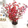 Plum Cherry Blossoms Artificial Silk flowers Plastic Branch for Party Wedding DIY Home Table living room Decor Fake Flowers