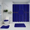 Cortina de ducha impermeable clásica, alfombrilla de baño absorbente, cortinas de baño de patrón Simple, decoración de baño de moda