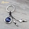Anslow 2020 New Handmade DIY Wholesale Crystal Charms Leather Key Chain For Women Bag Key Best Friend Birthday Gift LOW0015KY G1019