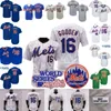 Koszulka Dwight Gooden 1986 WS 25. łatka niebieski szary pomarańczowy fani siatka gracza BP Vintage prążkowany sweter Salute to Service zielony MN rozmiar S-3XL