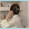 Bijoux de cheveux bijoux pinces à cheveux Barrettes Style français femmes griffe en métal doré grand creux pince à mâchoire géométrique minimaliste support antidérapant