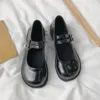 2020 herbst Frühling Lolita Schuhe Frauen Mary Janes Schuhe Doppel Schnalle Mädchen Schuhe Patent Leder Flache auf Plattform Schuh 8531N