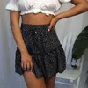 Sommar kvinnor chiffong swing kjol hög midja kvinnlig mini a-line blomma klubb ha på sig damer sexig kort strand s 210629