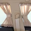 2 x 50l Trackbar Aluminium Rail Car Side Sunshade Curtain Auto Window Sun Visor med elastisk sladd - Svart / Beige / Grå