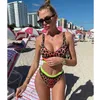 Sexig leopard tryckta bikini badkläder kvinnor push up baddräkt mesh set hög midja baddräkt beachwear swimming 210625