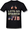 Lets Go Brandon Letter Black Tshirt American Flag Printing Casual Shortsleeved Tshirt Sports Tshirt Mężczyźni i kobiety mogą nosić 6406409