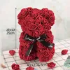 Joli cadeau de Saint Valentin 25 cm ours rose rouge fleur artificielle décoration cadeaux de Noël femmes cadeau de Saint Valentin décor à la maison