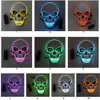 Halloween Squelette Partie LED Masque Glow Effrayant EL-Wire Crâne Masques pour Enfants NewYear Night Club Mascarade Cosplay Costume RRA8024