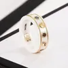 Luxury brand ring ceramic ring exquisite star earth pattern fashion lovers rings matching gift box