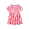 Dziewczynka Ubrania Cute Girls Dress New Summer Toddler Casual Bawełniane Paski Pocket Drukujące sukienki dla dzieci 2-7 lat q0716