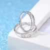 Cluster ringen zilveren kleur yongjie concentrische paar ring opening verstelbare mode romantische liefde woord mannen en vrouwen sieraden