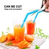 21.5cm Reusable Silicone Straws Food Grade Eco-friendly Flexible Bent Straight Thicken Drinking Straw Cleaner Brush Party BarYL0211