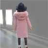 Children Kids Girl Overcoat Windproof Wool Winter fashion Coat for Teens Girls Jacket Thick Long Outerwear 10 13 14 years 211204