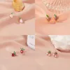 Stud KAPLAN CENTER Peach And Strawberry Earrings Sweet Cute Style Women's