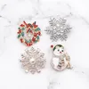 Pins, broches luxo esmalte de natal broche pino Papai Noel Elk boneco de neve boot guirlanda requintado ano ano xmas jóias presente decoração