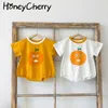 Korean baby jumpsuit printed summer baby triangle climbing short sleeve Bodysuits 210701