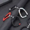 Mode Lava Rock Strands Armband Röd Turquoises Par Armband Magneter Natursten Bracelet Smycken Gift