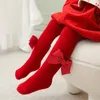 Leggings Collants Pudcoco Infantile Noël Collants Côtelés Filles Stretch MidRise Avec Des Arcs Red3316477