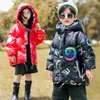 Jaqueta de menina para bebê 2021 Inverno Roupa de Snowsuit Roupas Frio Children Long Waterproof Boy Jacket Kids Outerwear TZ920 H0910