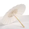 White Bamboo Paper Umbrella Craft Oiled Paper Umbrella DIY Creative Blank Painting Umbrella Bride Wedding Parasol 182 S27630246