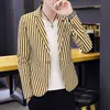 summer suit male casual Korean style trendy slim striped student small suit jacket hair stylist single top 211120