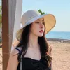 2021 Sun Hat 2020 Новая Чистая Знаменитость Женский УФ Защита Летние Пляж Солнцезащитная Шляпа Открытая Пустая Шляпа Солнца с коробкой