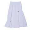 Design a vita alta Pieghe Moda Gonne Bianco Casual Allentato Coreano Increspature Dolce Mujer Faldas Primavera Estate Abbigliamento donna 210525
