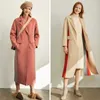 Minimalismo Donna Inverno Doppio cappotto di lana spesso Impiombato 93% lana Donna Lunghezza al polpaccio 11970487 210527