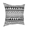 Kuddecorativ kudde retro bohemiskt mönster svarta vita fall tribal geometrisk boho etnisk kudde täckdekor kudde för 5011570