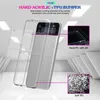 För Samsung Galaxy Z Flip 3 Fodraler TPU + PC Folding Ultra Tunn Protective ShockoPous Back Cover Transparent Clear Phone Case CAPA Fundas