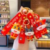 Keychains Creative The Year Of Ox Doll Keychain Car Key Chain Bag Pendant Keyring Gift 1PcS254g