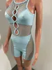 Sexy Allure Women Jumpsuits Designer Clothing 2022 Summer One Piece Bodysuit New Mesh Milk Silk Rompers