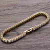 BB106 Bracciale in ottone CZ da uomo con gioielli hip-hop da tennis alla moda 3mm 4mm 5mm ghiacciato