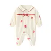 Höst född babyflickor kläder rosa prinsessa baby rompers långärmad kläder roupas infantis menino overall kostym 211229