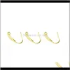 Hooks Findings & Components 100Pcs/Lot Sier Gold Color Stainless Steel Ear Clasps Hook For Jewelry Making Earring Aessories Drop Delivery 20