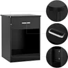 Nightstand with Drawer and Cabinet Bedroom Furniture 2-Tier End Table in Living Room Bedside Cabinets File Storage Organizer for Home Office