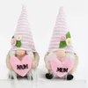 어머니의 날 gnomes 핑크 하트 모양의 엄마 편지와 얼굴이없는 드워프 인형 해피 어머니의 날 선물 홈 장식