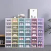 6 colors thick clear plastic shoe box dustproof Moisture-proof shoes Storage Box candy color Simple drawer style shoe box