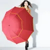 130cm Big Top Qualité Parapluie Hommes Pluie Femme Coupe-Vent Grand Paraguas Mâle Femmes Soleil 3 Floding Grand Parapluie En Plein Air Parapluie 210223