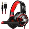 Hörlurar med mikrofon för PC Xbox One PS4/5 Controller Bass Surround Laptop Spel Noise Canceling Gaming Headset Flash Light