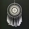 Room Crafts White Dream Catcher Handmade Hanging wall Ornament home Decoration Craft Big Circle Dreamcatcher224V