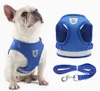 Komfort Mjuk Mesh Dogs Harness Leashes Set Justerbara Cat Vest Harnesses med reflekterande band för promenader Katter Små Doggy 4 Färg Partihandel Blå L B67