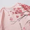 Bebovizi 일본식 체리 Tshirt Streetwear 짧은 소매 티셔츠 코튼 핑크 티셔츠 남자 하라주쿠 힙합 대형 티셔츠 210317