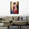 Canvas Artwork Portrait Oil Paintings Modern Dancing Girl Woman Art Hand Painted Bold Shapes and Lines for Office Wall Art