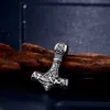 Vintage Erkekler Paslanmaz Çelik Kolye Kolye Gravür Viking Çekiç Mjolnir İskandinav Jewelry312B