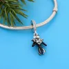 Fit Original Brand Charm Bracelet Authentic 925 Sterling Silver Black Jack Pumpkin Pendant Bead For Making Women Halloween Necklac217C