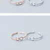 MOBIUS 925 Sterling Silver Infinite Love Slim Pierścionek dla Kobiet Moda Twist Free Size Fine Jewelry Memorial Prezent 210707