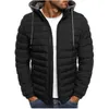 Mens Fashion Winter Hooded Jackets Coat Padded Thicken Warm Lightweight Parkas Males Solid Color Windproof Jackets T200117